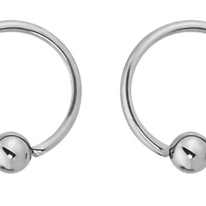 Forbidden Body Jewelry Stainless Steel Captive Bead Ring, Captive Bead Ball, Captive Hoop Cartilage, 16g 12mm Every-Day Surgical Steel Captive Bead Ring Body Piercing Hoops 4mm Balls