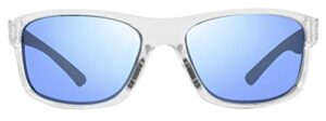 revo harness: polarized filters uv, rectangle sport wrap sunglasses, crystal frame with blue water lens, 0 (re 4071)