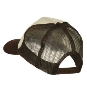 e4Hats.com Smile Face Embroidered Foam Mesh Back Cap - Brown Tan OSFM