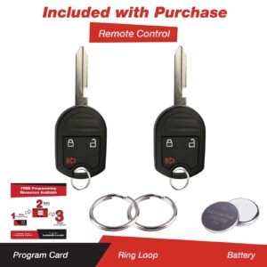 KeylessOption Keyless Entry Remote Control Uncut Blank Car Ignition Key Fob Replacement for CWTWB1U793 (Pack of 2)