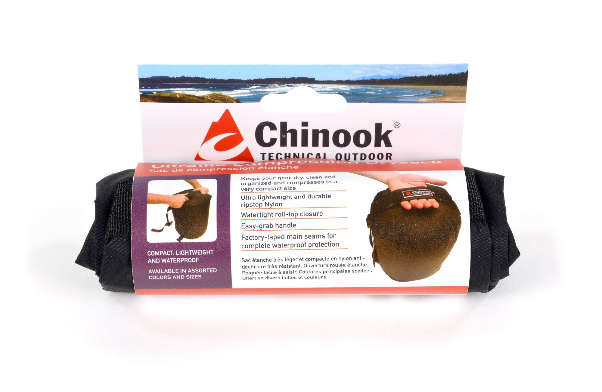 Chinook Ultralite Compression Dry Sack, Black, X-Large