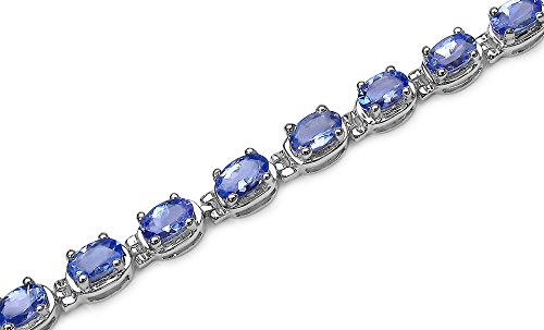 Genuine Oval Cut Tanzanite Tennis Bracelet for Women Crafted in Sterling Silver| 7.25 inches|Bracelets for Women