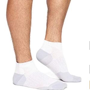 Tommie Copper Men's Performance Compression Ankle Socks, White, 9-11.5