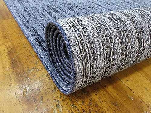 Unique Loom Del Mar Collection Area Rug - Jennifer (10' 6" x 16' 5" Rectangle, Blue/ Navy Blue)