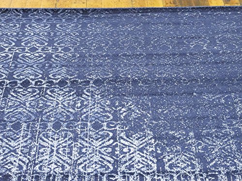 Unique Loom Del Mar Collection Area Rug - Jennifer (10' 6" x 16' 5" Rectangle, Blue/ Navy Blue)