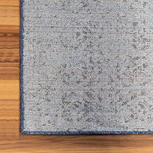 Unique Loom Del Mar Collection Area Rug - Jennifer (10' 6" x 16' 5" Rectangle, Blue/ Navy Blue)