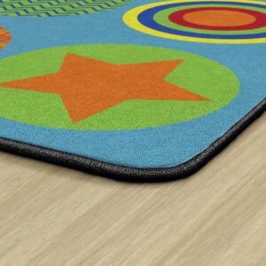 Flagship Carpets Patterned Circles Colorful Multicolor Seating Carpet for a Gathering Place, Children's Classroom Rug or Kids Educational Area, 7'6" x 12', Seats 24, Rectangle