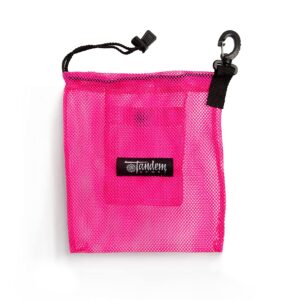 Tandem Sport Pink Mesh Knee Pad Bag - Keep Volleyball Knee Pads Fresh - Air Dry Knee Pad Bag with Air Freshener Compartment - Use for Volleyball Gear or for Any Sport Equipment - Pink