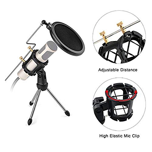 Eggsnow Microphone Shock Mount Clip Universal Mic Holder Stand Anti Vibration for AKG D230 Senheisser ME66 Rode NTG-2 NTG-1 Audio-Technica AT-875R