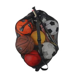 Keeble Outlets Vizari Soccer Ball Bag for Coaches and Players | Sports Equipment Bag or Beach Bag with Shoulder Strap | 30 * 40 inches Large Mesh Bag for Equipment Storage, Soccer Balls