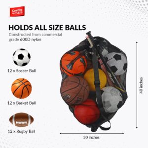 Keeble Outlets Vizari Soccer Ball Bag for Coaches and Players | Sports Equipment Bag or Beach Bag with Shoulder Strap | 30 * 40 inches Large Mesh Bag for Equipment Storage, Soccer Balls