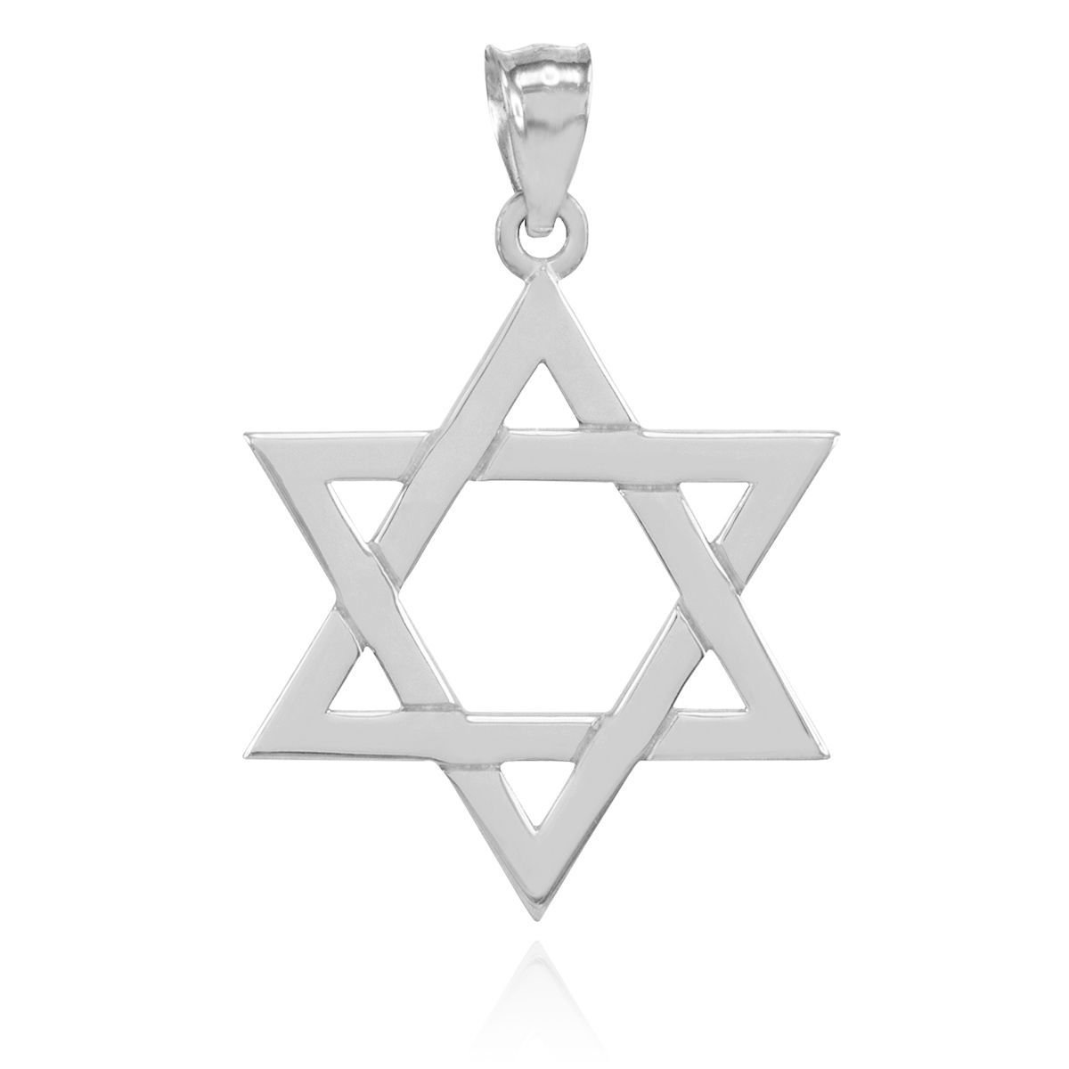 .925 Sterling Silver Traditional Jewish Six Pointed Star of David Magen Judaica Hexagram Pendant - Pendant Only