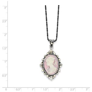 FJC Finejewelers Sterling Silver Crystal Cameo Pendant Necklace W/ 16 Chain Chain Included