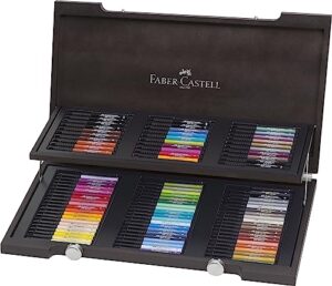 faber-castell pitt artist wooden box, pack of 90