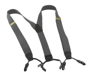 holdup brand casual series slate dual clip double-up style suspenders for men withno-slip® black clips