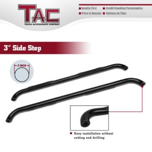 TAC Side Steps Compatible with 2001-2003 Ford F150|2004 F150 Heritage SuperCrew Cab 4 Door Pickup Truck 3" Black Side Bars Nerf Bars Step Rails Running Boards Off Road Exterior Accessories 2 Pieces