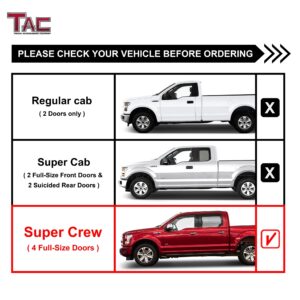 TAC Side Steps Compatible with 2001-2003 Ford F150|2004 F150 Heritage SuperCrew Cab 4 Door Pickup Truck 3" Black Side Bars Nerf Bars Step Rails Running Boards Off Road Exterior Accessories 2 Pieces