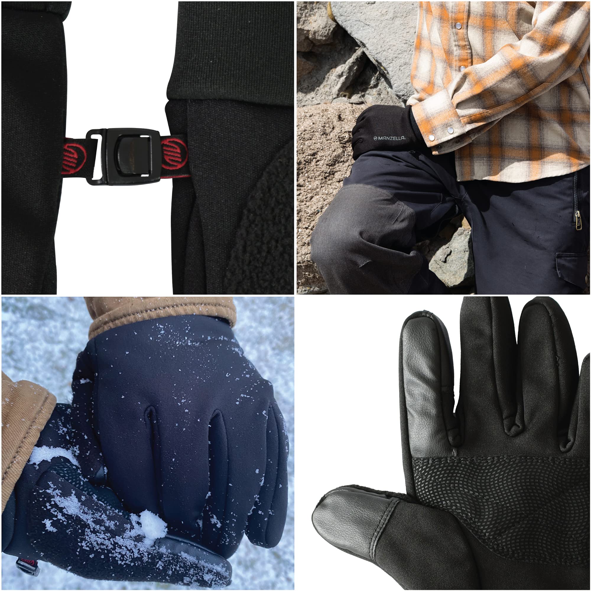 Manzella Men's All Elements 3.0 Cold Weather Sports Glove, Waterproof, Windproof, Touchscreen Capable