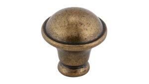 richelieu hardware bp872r3 nantes collection 1 1/4-inch (32 mm) regency brass traditional cabinet and drawer mushroom knob for kitchen, bathroom, and furniture