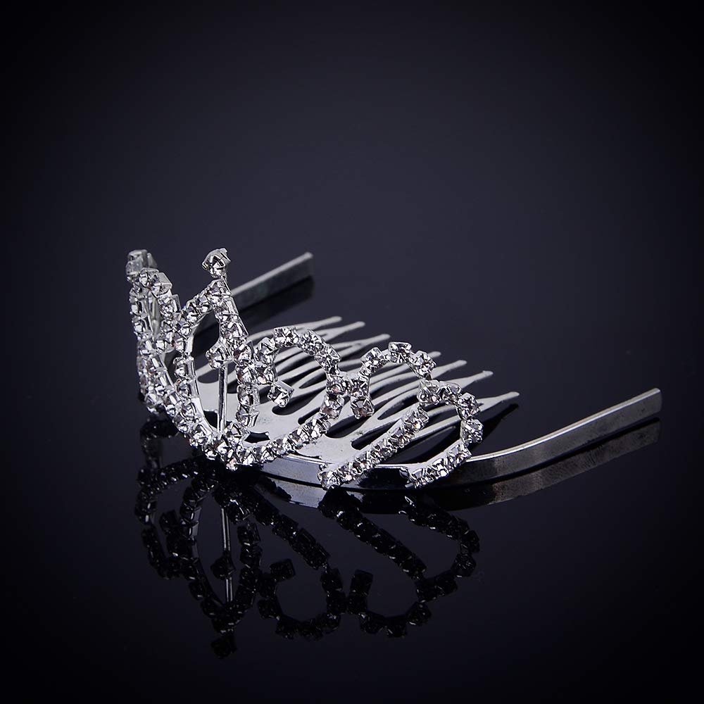 Mini 2.56 inchs Rhinestone Tiara Comb Crown for Girls Wedding Bride Prom Birthday Pegeant Prinecess Party