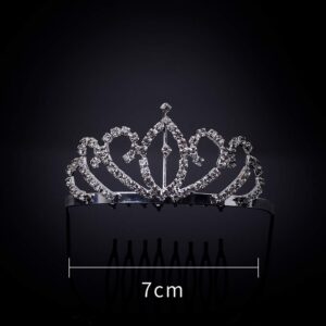 Mini 2.56 inchs Rhinestone Tiara Comb Crown for Girls Wedding Bride Prom Birthday Pegeant Prinecess Party