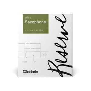 D'Addario Woodwinds Reserve Alto Saxophone Reeds - Sax Reeds - Thick Blank Reed for Rich, Warm Tone - 3.0 Strength, 10 Pack