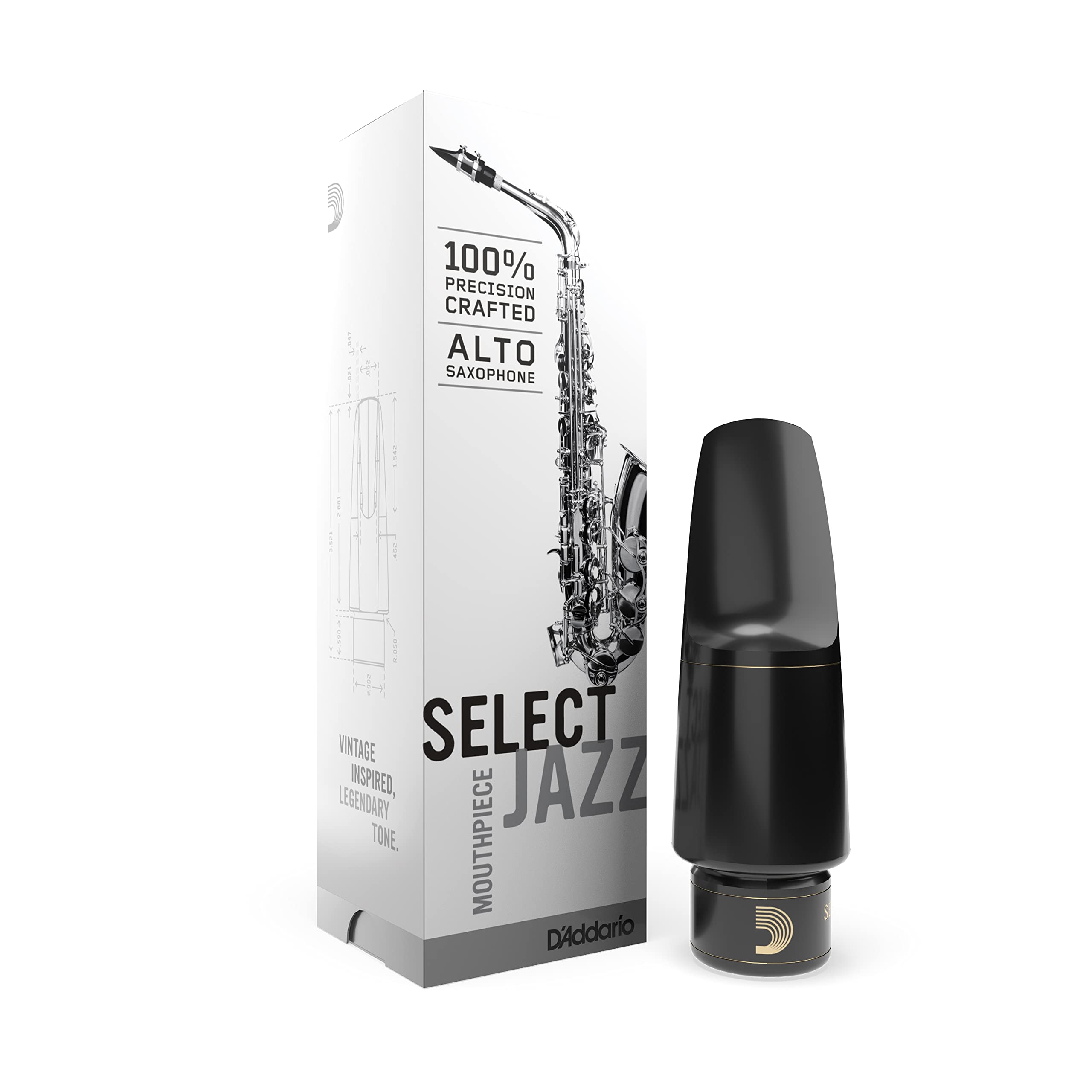 D’Addario Woodwinds Select Jazz Alto Saxophone Mouthpiece - D6M - Mouthpiece for Alto Sax