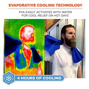 Ergodyne Chill Its 6602 Cooling Towel, Long Lasting Cooling Relief Orange 29.50" x 13.00"