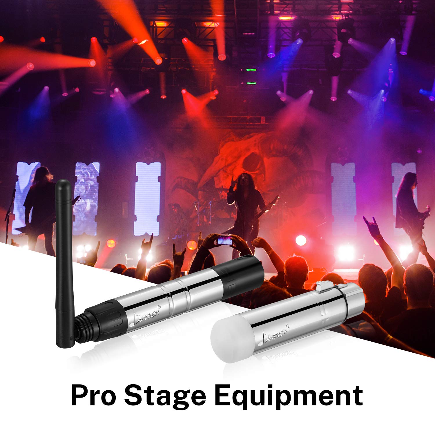 Donner DMX512 Wireless Controller Dfi DJ 2.4G Wireless DMX 7 Receivers with Light Dome & 1 Transmitter LED Lighting Control for LED Stage Disco Party Bar Lighting 8PCS