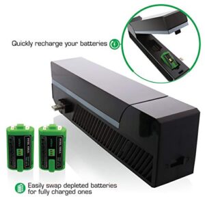 nyko modular power station - 2 port power station with 2 rechargeable batteries for xbox one