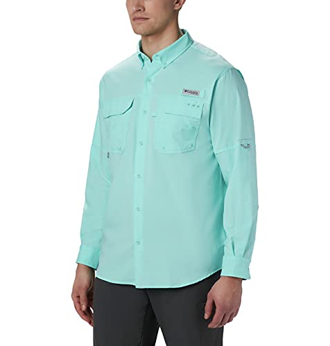 Columbia Men’s PFG Blood and Guts III Long Sleeve Shirt, Stain & Water Resistant , Gulf Stream ,Large