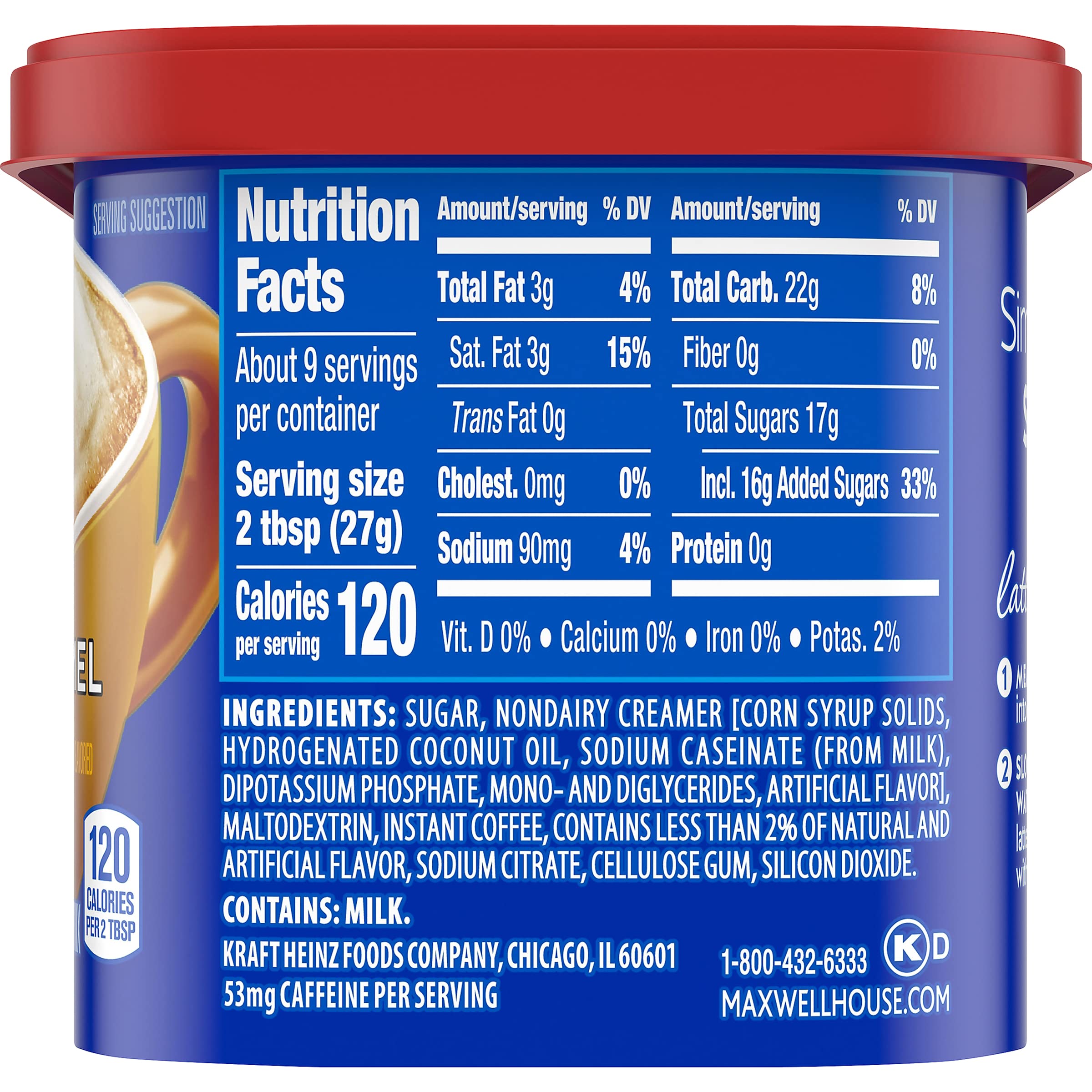 Maxwell House International Vanilla Caramel Latte Mix, 8.7 oz. (Pack of 2)