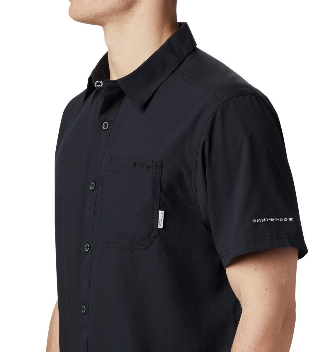 Columbia Men's Standard Slack Tide Camp Shirt, Black, Large