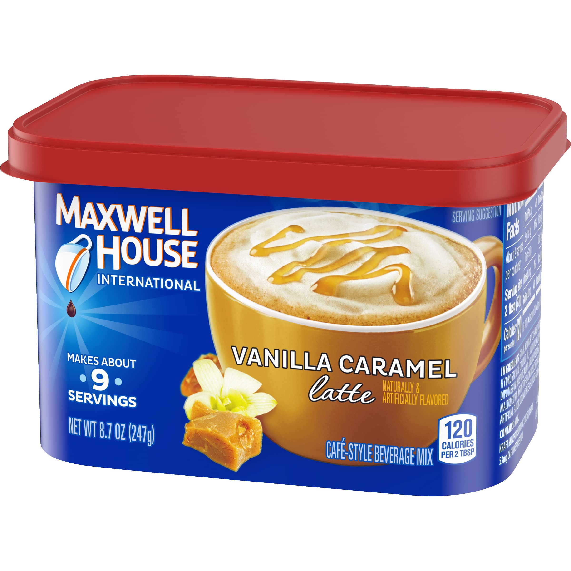 Maxwell House International Vanilla Caramel Latte Mix, 8.7 oz. (Pack of 2)