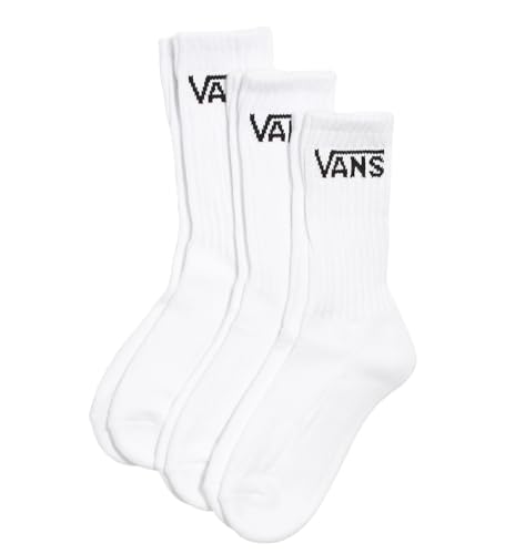 Vans Classic Crew Sock - Boys' - 3-Pack White, 1.0-6.0