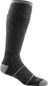 darn tough men's merino wool paul bunyan over-the-calf full cushion socks, gravel, large