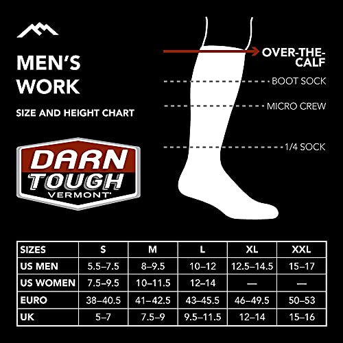 Darn Tough Men's Merino Wool Paul Bunyan Over-The-Calf Full Cushion Socks, Gravel, Large