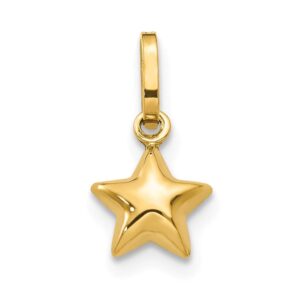 The Black Bow 14k Yellow Gold Tiny 6mm Puffed Star Charm