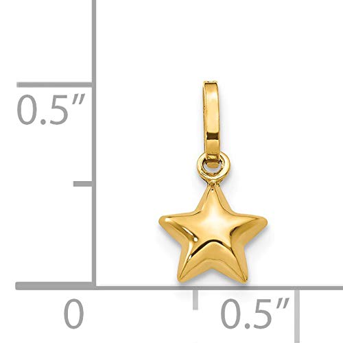 The Black Bow 14k Yellow Gold Tiny 6mm Puffed Star Charm