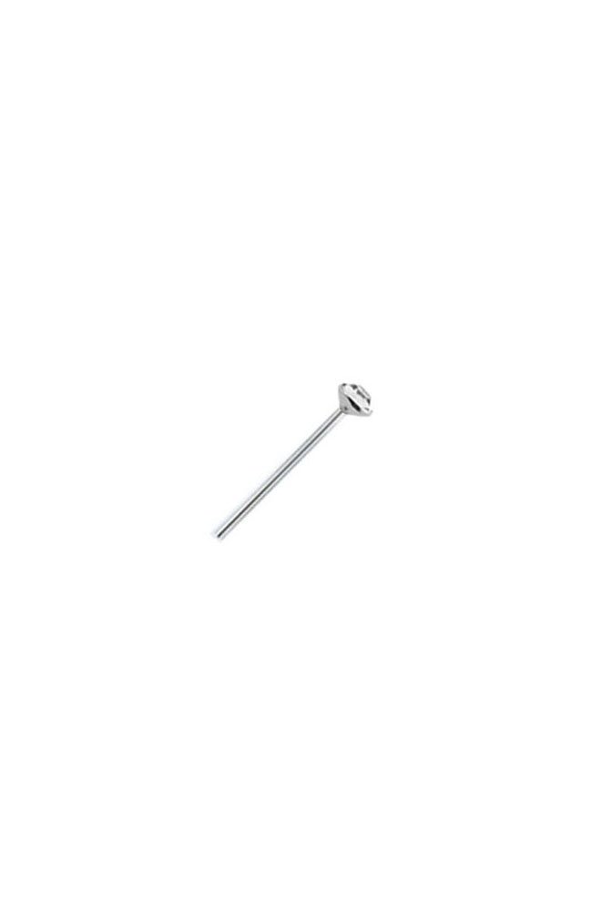 925 Sterling Silver Straight Nose Stud Ring Tiny Micro 1mm Clear 22G