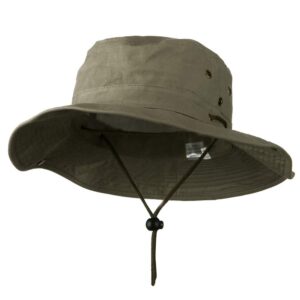 Extra Big Size Brushed Twill Aussie Hats - Olive 2XL-3XL