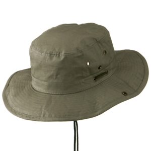 Extra Big Size Brushed Twill Aussie Hats - Olive 2XL-3XL