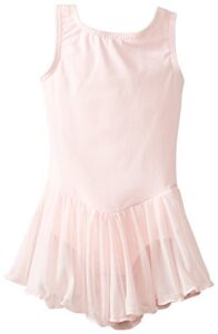 clementine apparel girls' little (2-7) leotard dress sleeveless tank one piece ballerina top dancewear costume, light pink, 3-4