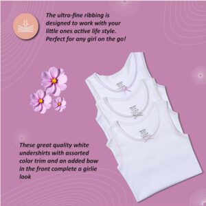 Buyless Fashion Girls Tank Tops - Sleeveless Cami Tanks Cotton Undershirts for Dance Gymnastics, Kids & Toddler Size (4 Pack) - TW14-GW-6-7 White