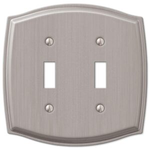 hampton bay sonoma 2 toggle wall plate - nickel