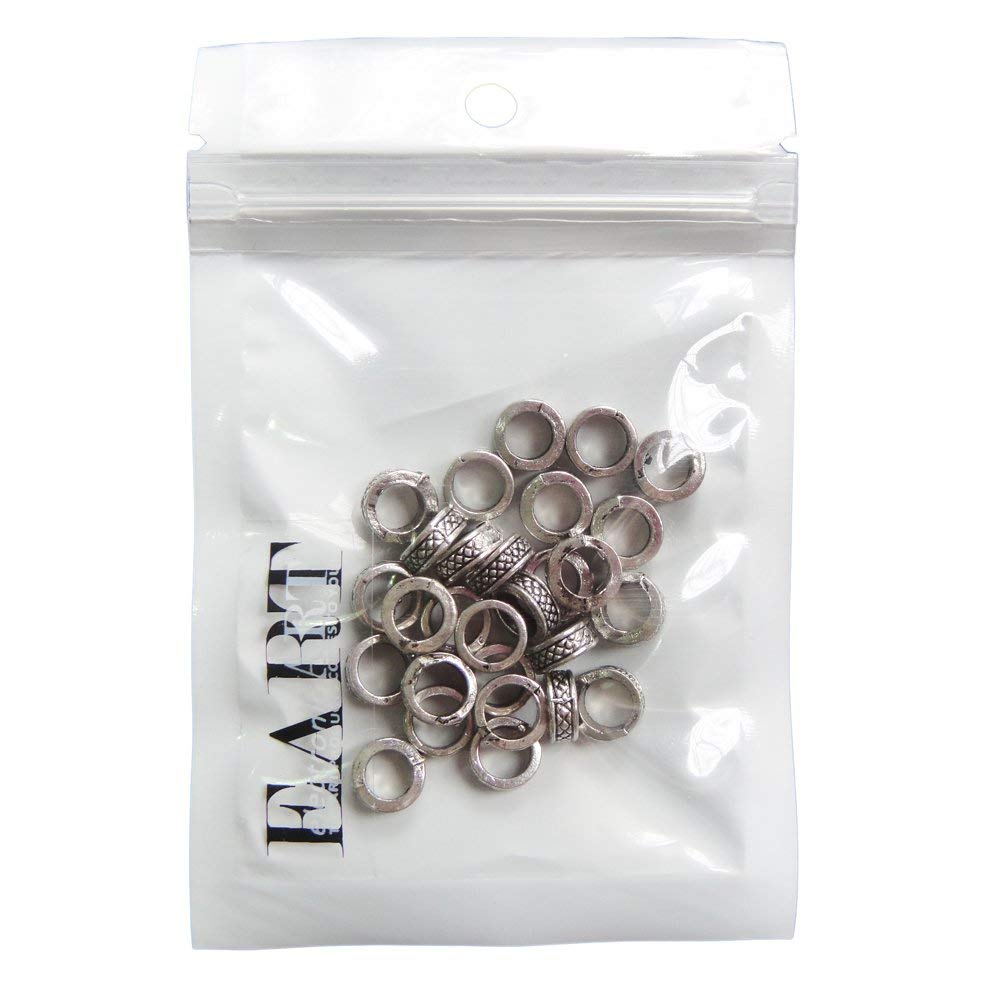 RUBYCA 50pcs Tibetan Silver Tone Spacer Beads Fit European Charms Bracelet Ring Edges