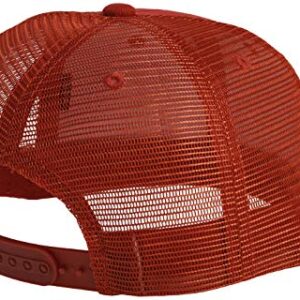 DECKY 6 Panel Flat Bill Trucker Cap, Red