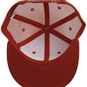 DECKY 6 Panel Flat Bill Trucker Cap, Red