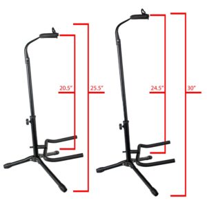 ChromaCast Upright Guitar Stand 2-Tier Adjustable, Extended Height-Fits Acoustic, Electric, Bass, and Extreme Body Shaped Guitars