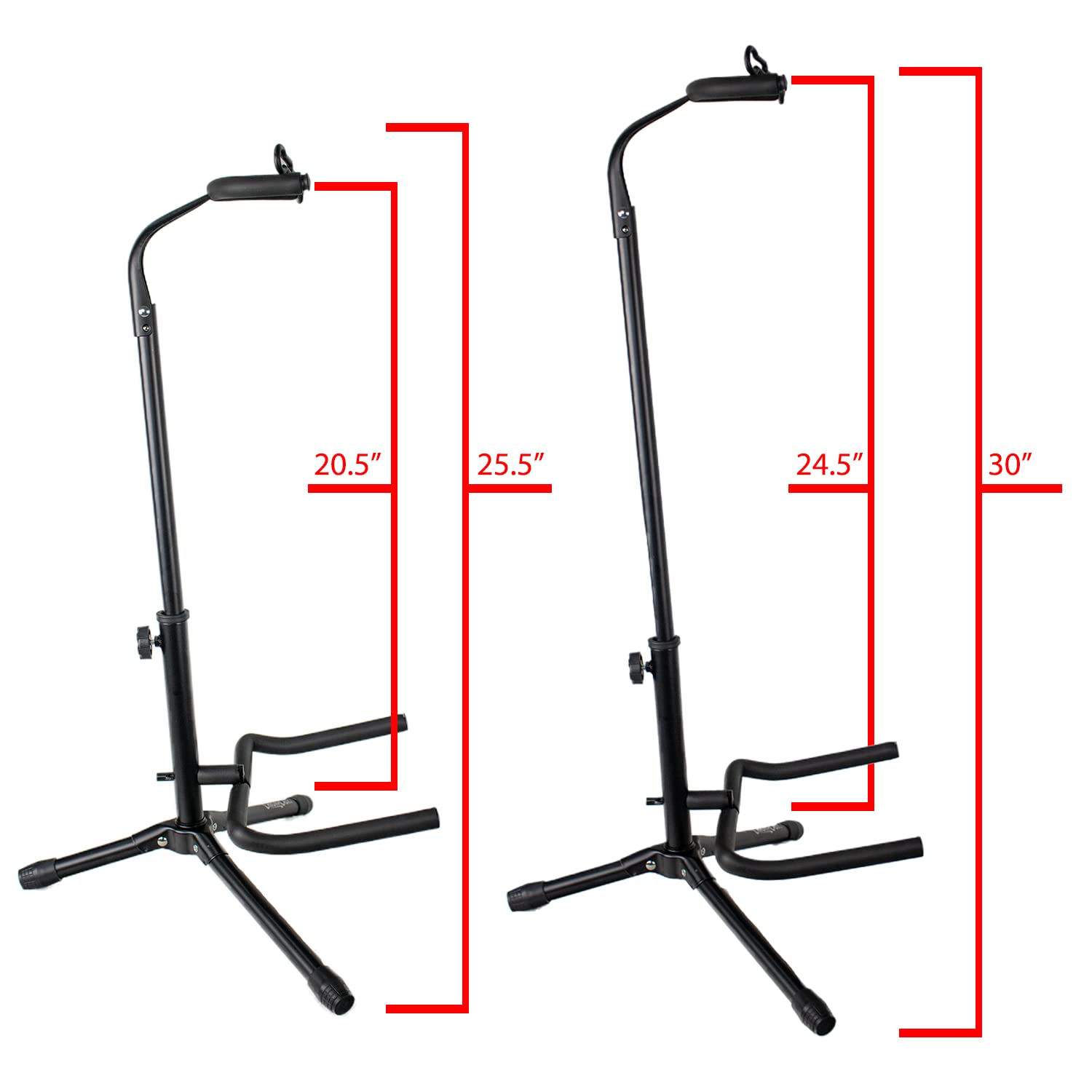 ChromaCast Upright Guitar Stand 2-Tier Adjustable, Extended Height-Fits Acoustic, Electric, Bass, and Extreme Body Shaped Guitars